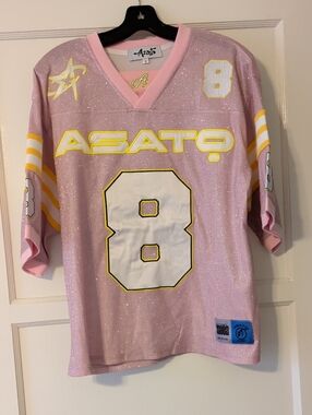 Women's Asato Pink DiamondJersey with Number 8 Size Small
